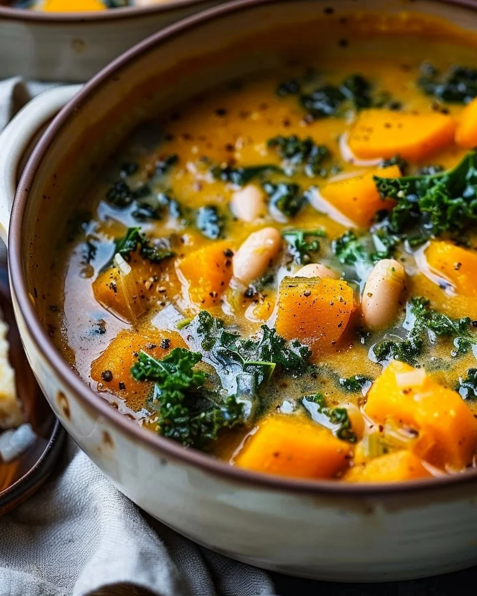 Butternut Squash, Kale, and White Bean Soup