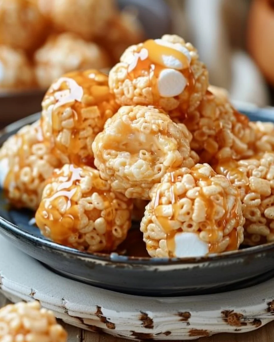 Caramel Marshmallow Rice Krispie Balls Recipe