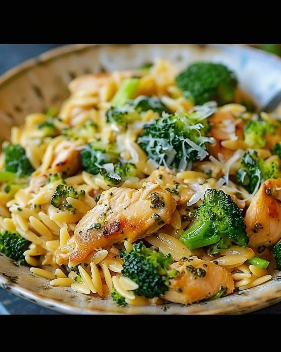 Cheesy Chicken Broccoli Orzo That Hits All The Comfort Notes