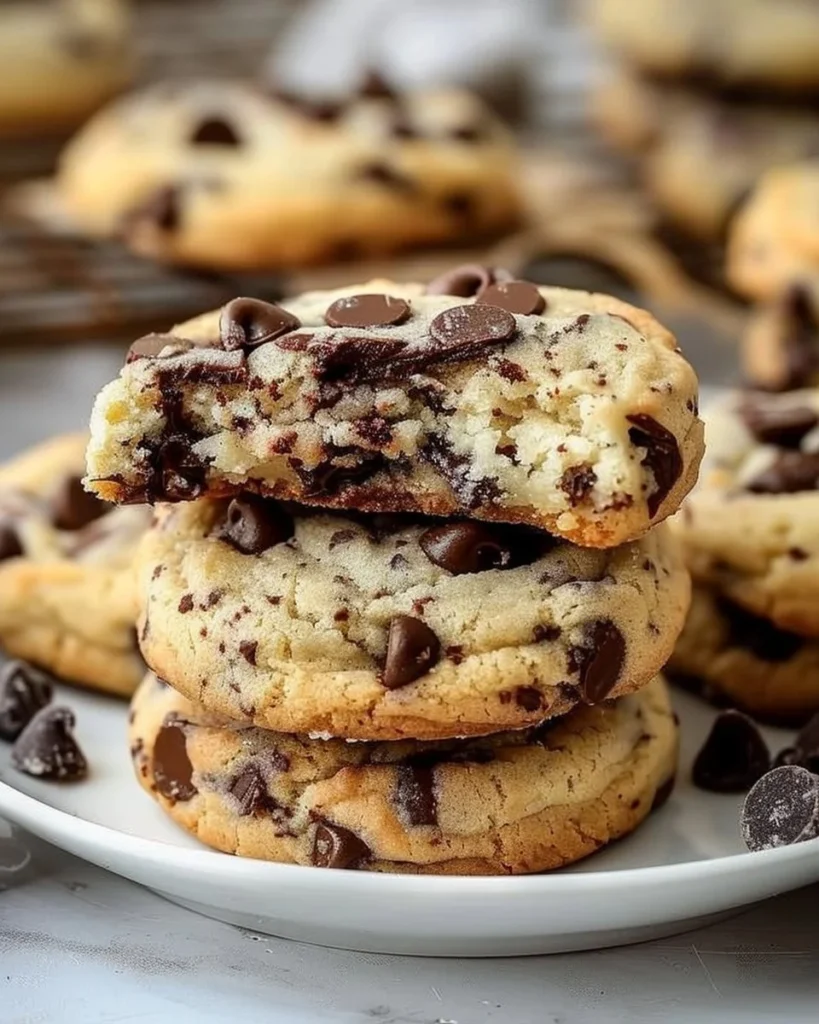 Delicious chocolate chip cheesecake cookies with a creamy texture and chocolate chunks