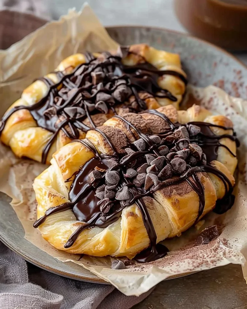 Delicious Chocolate Cream Cheese Danishes on a plate