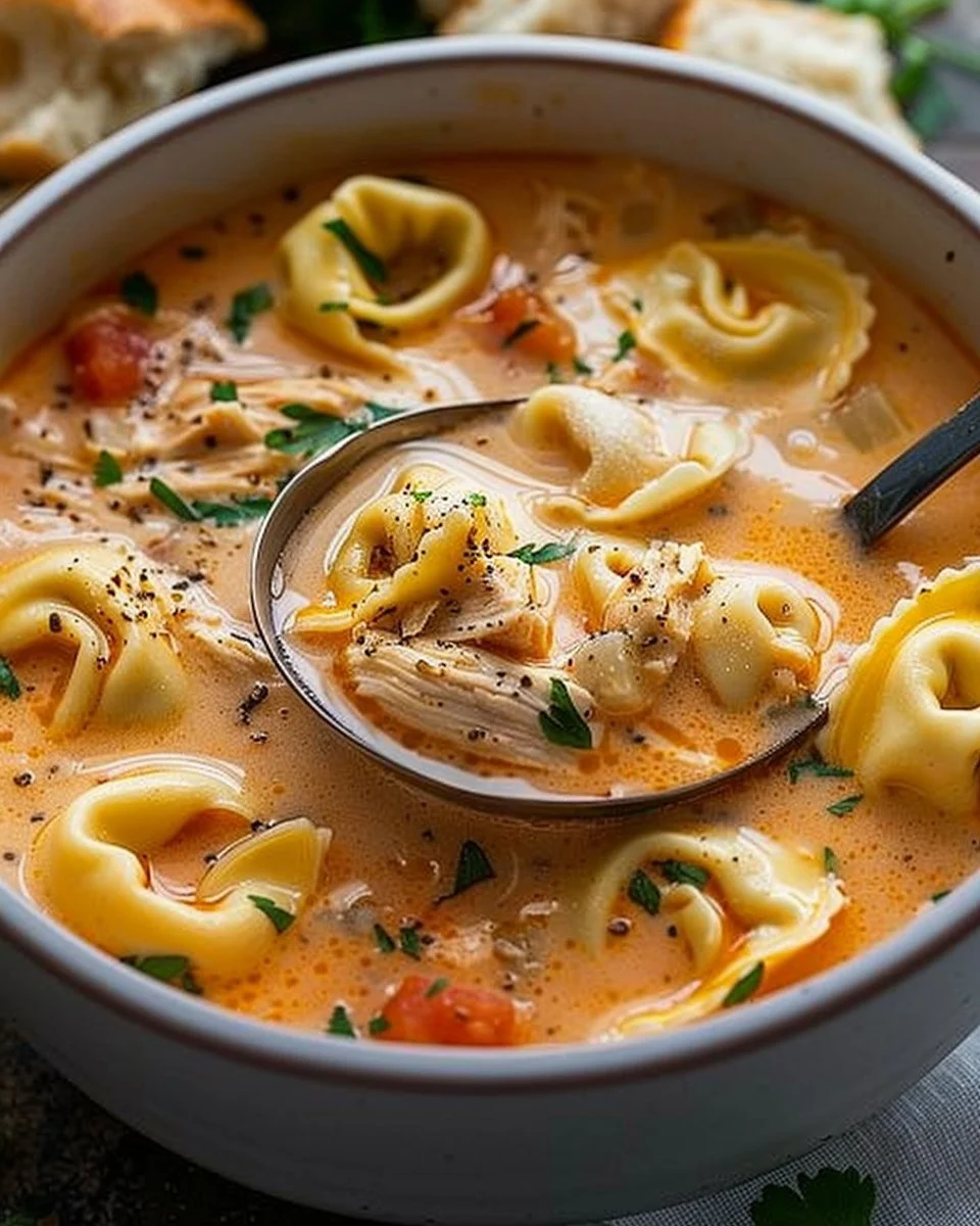 Creamy Chicken Tortellini Soup
