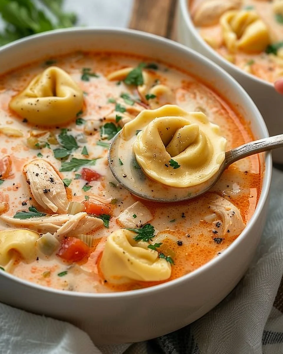 Creamy Chicken Tortellini Soup