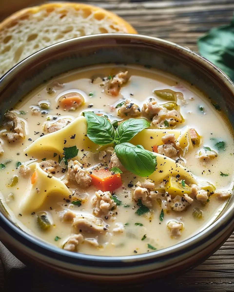 Creamy Italian Ground Chicken Soup
