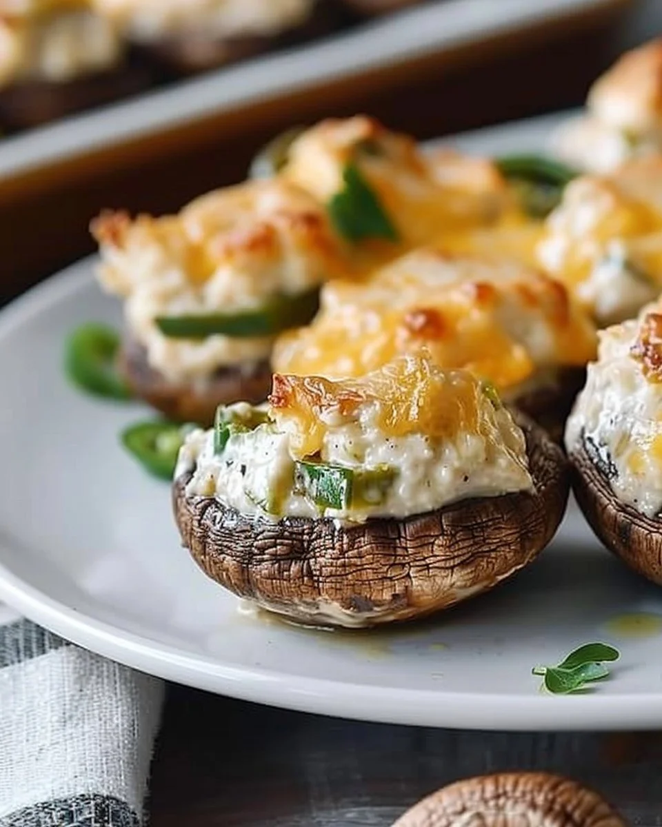 Creamy Jalapeno Stuffed Mushrooms
