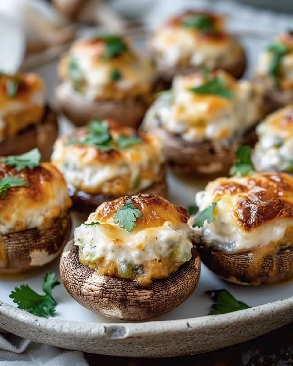 Creamy Jalapeno Stuffed Mushrooms
