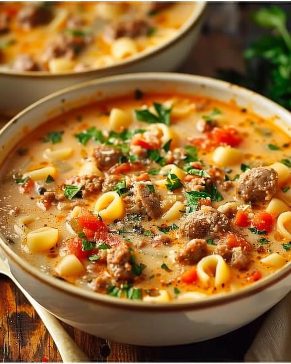 Creamy Parmesan Italian Sausage Ditalini Soup
