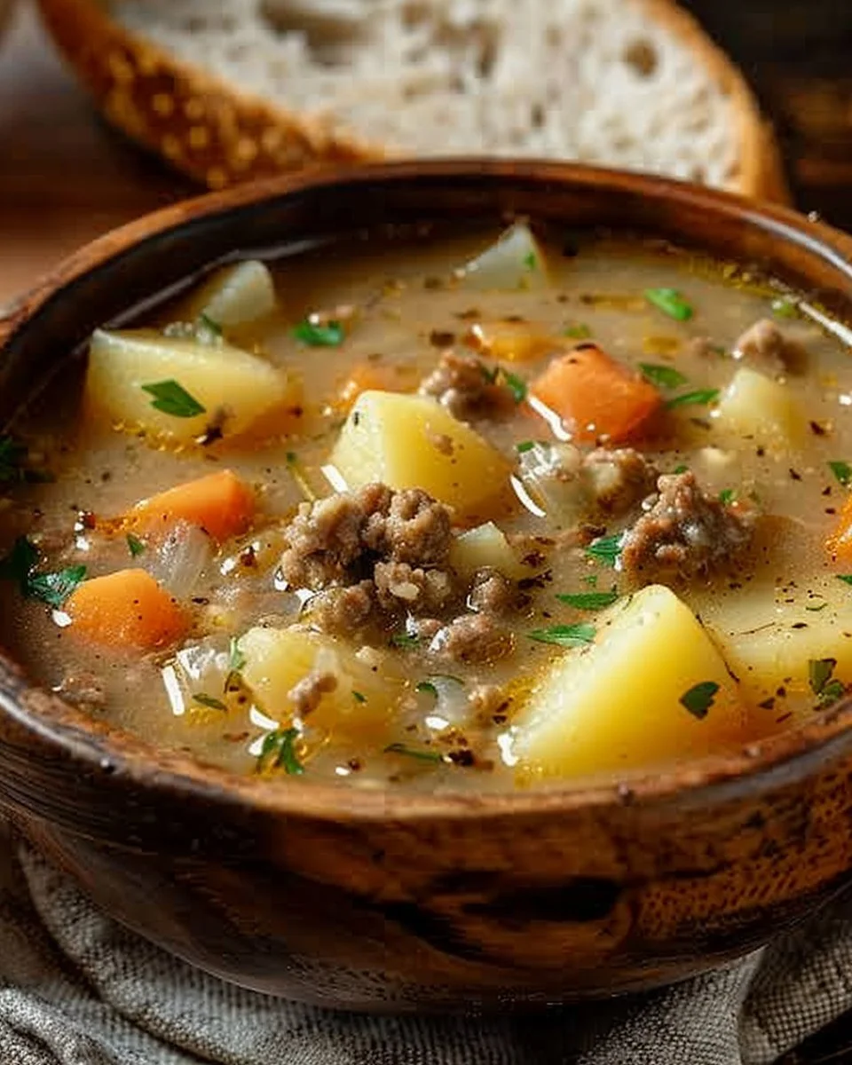 Crockpot Creamy Potato & Hamburger Soup