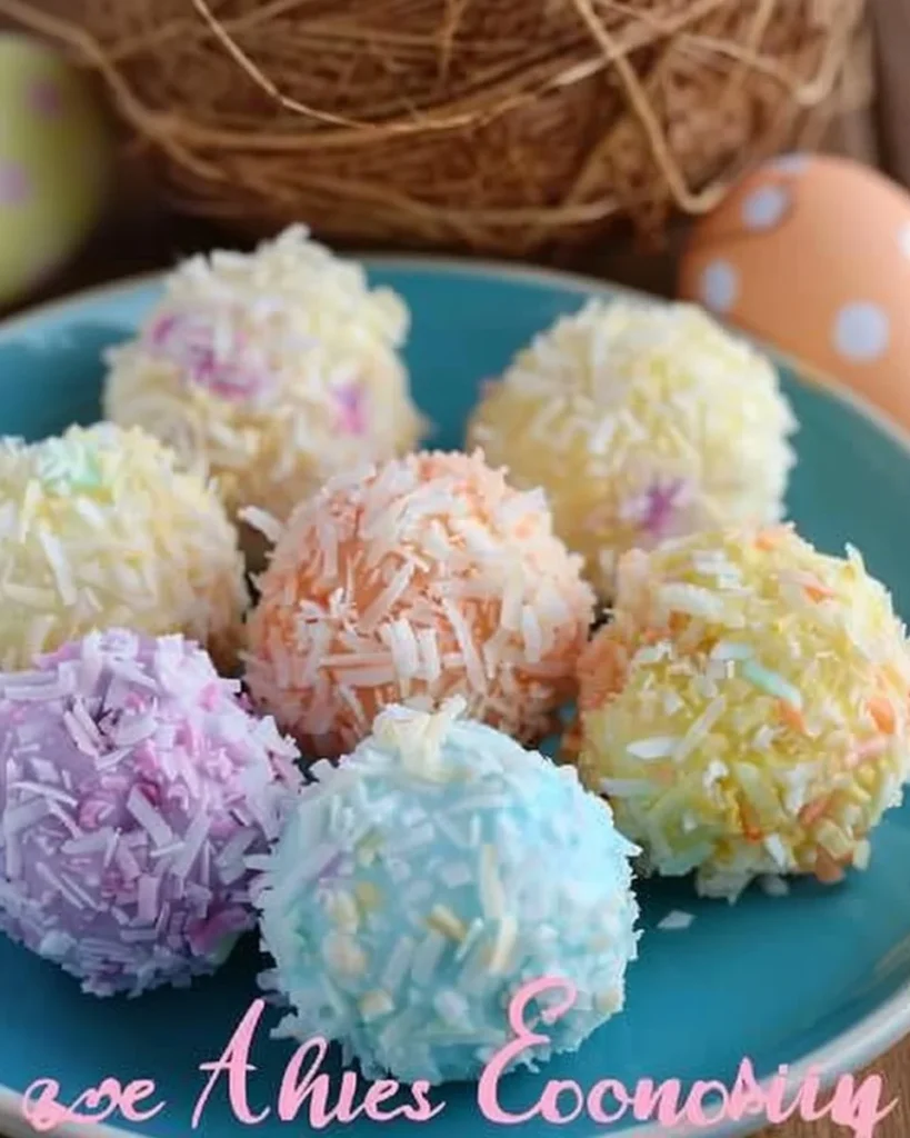 Easter Bunny coconut tails - cute no-bake treats for spring celebrations
