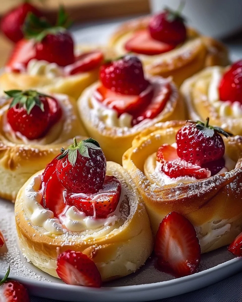 Easy Strawberry Cheesecake Sweet Rolls