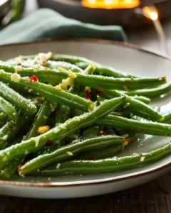 Delicious Garlic Butter Green Beans sautéed to perfection.