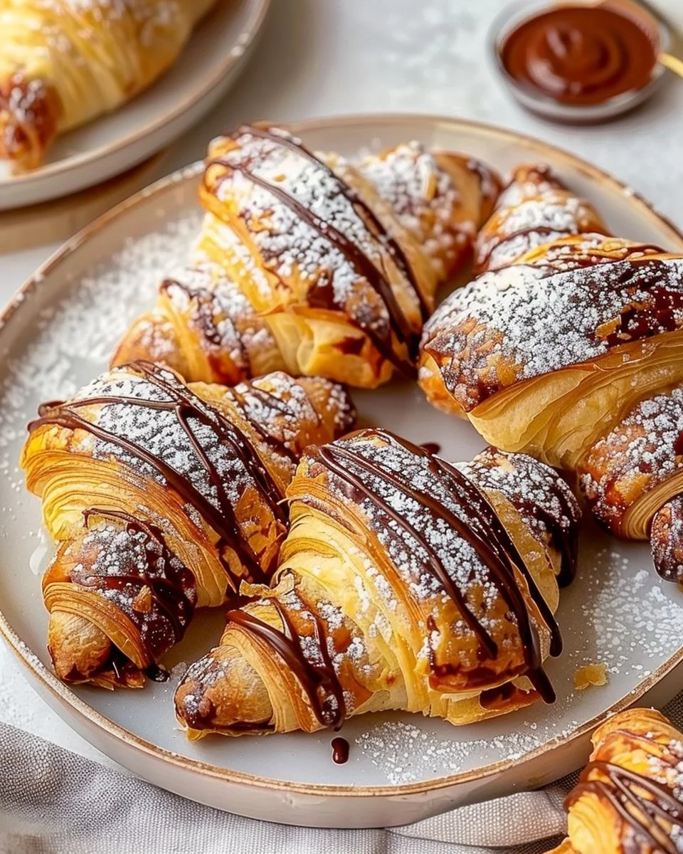 Golden Nutella Croissants - flirty food