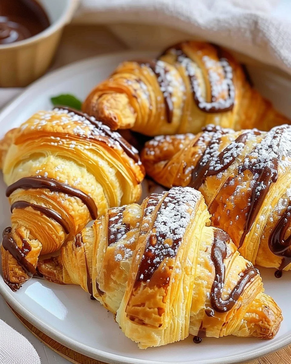 Golden Nutella Croissants - flirty food