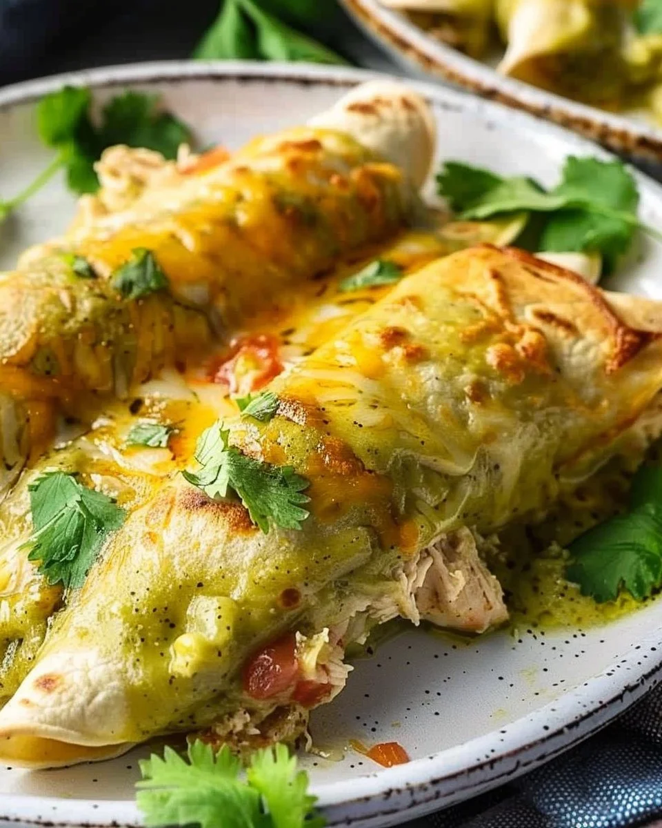 Green Enchiladas with Chicken {Green Enchiladas}