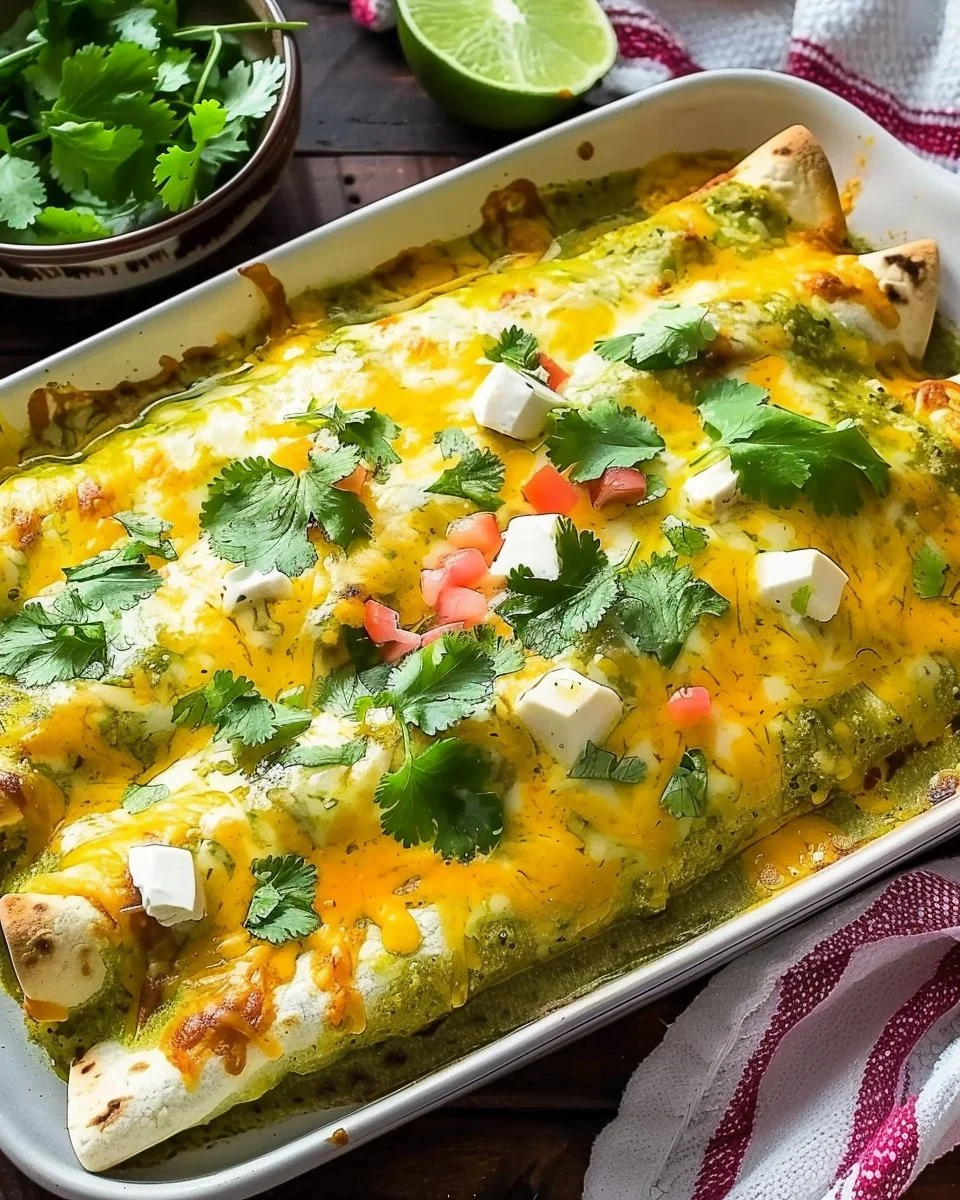Green Enchiladas with Chicken {Green Enchiladas}