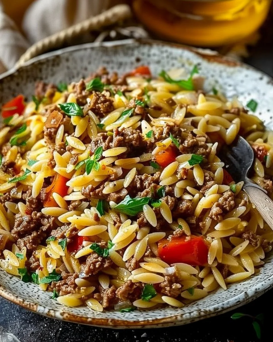 Ground Beef Orzo