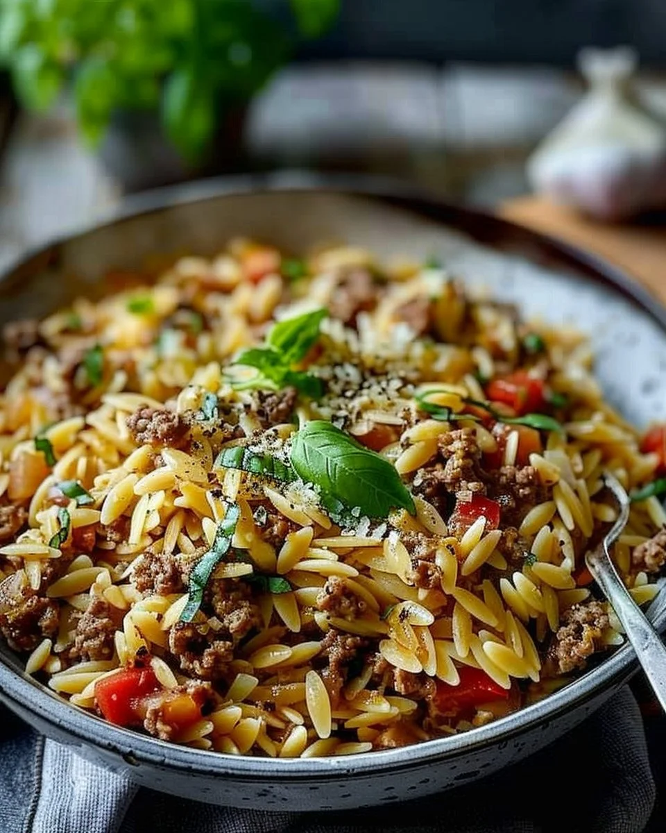 Ground Beef Orzo