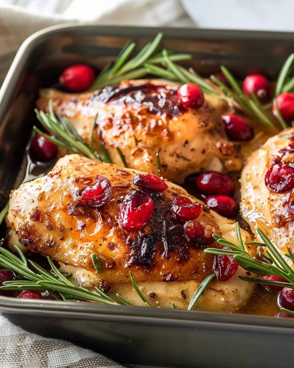 Holiday Chicken with Cranberries and Rosemary