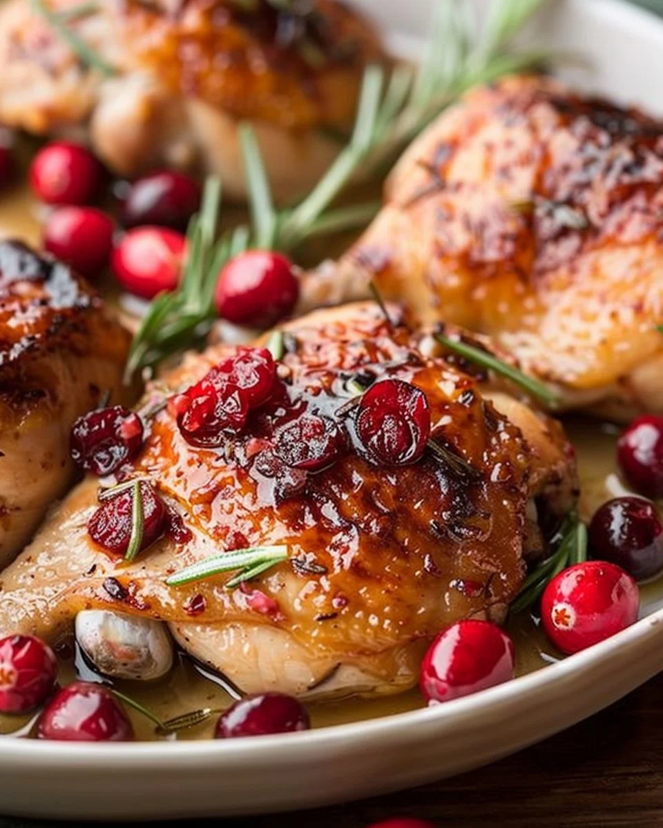 Holiday Chicken with Cranberries and Rosemary