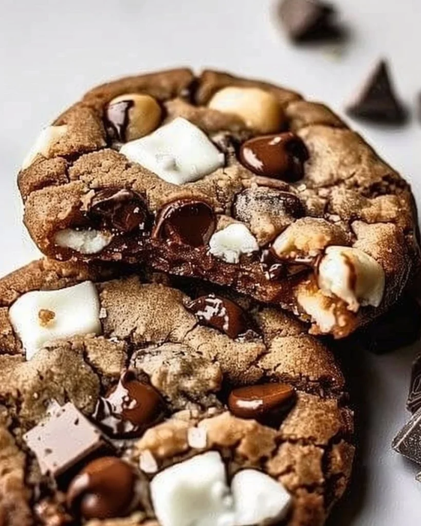 Delicious Levain Bakery Rocky Road Cookies with chocolate and marshmallows