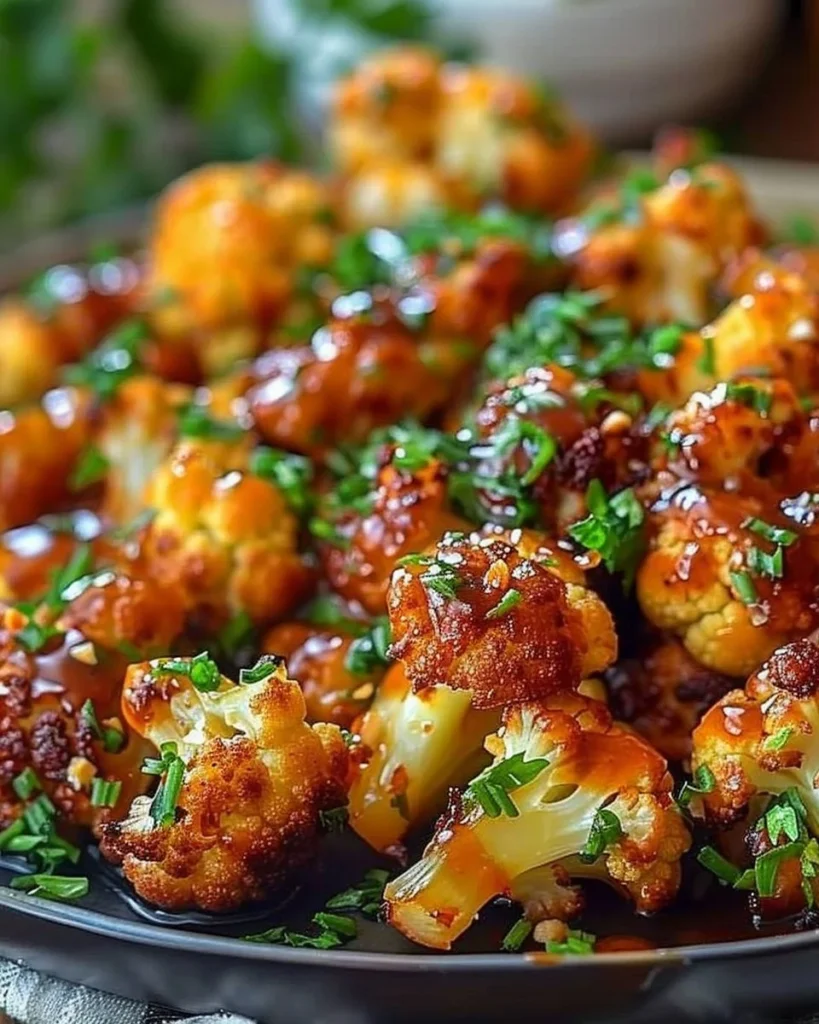 Delicious Maple Sriracha Roasted Cauliflower dish with vibrant flavors