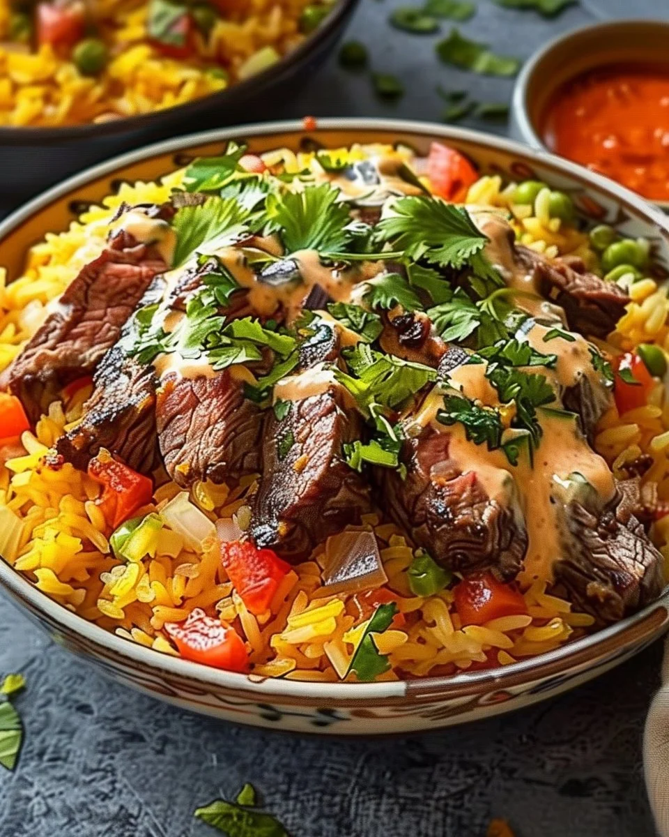 Steak Queso Rice Bowl