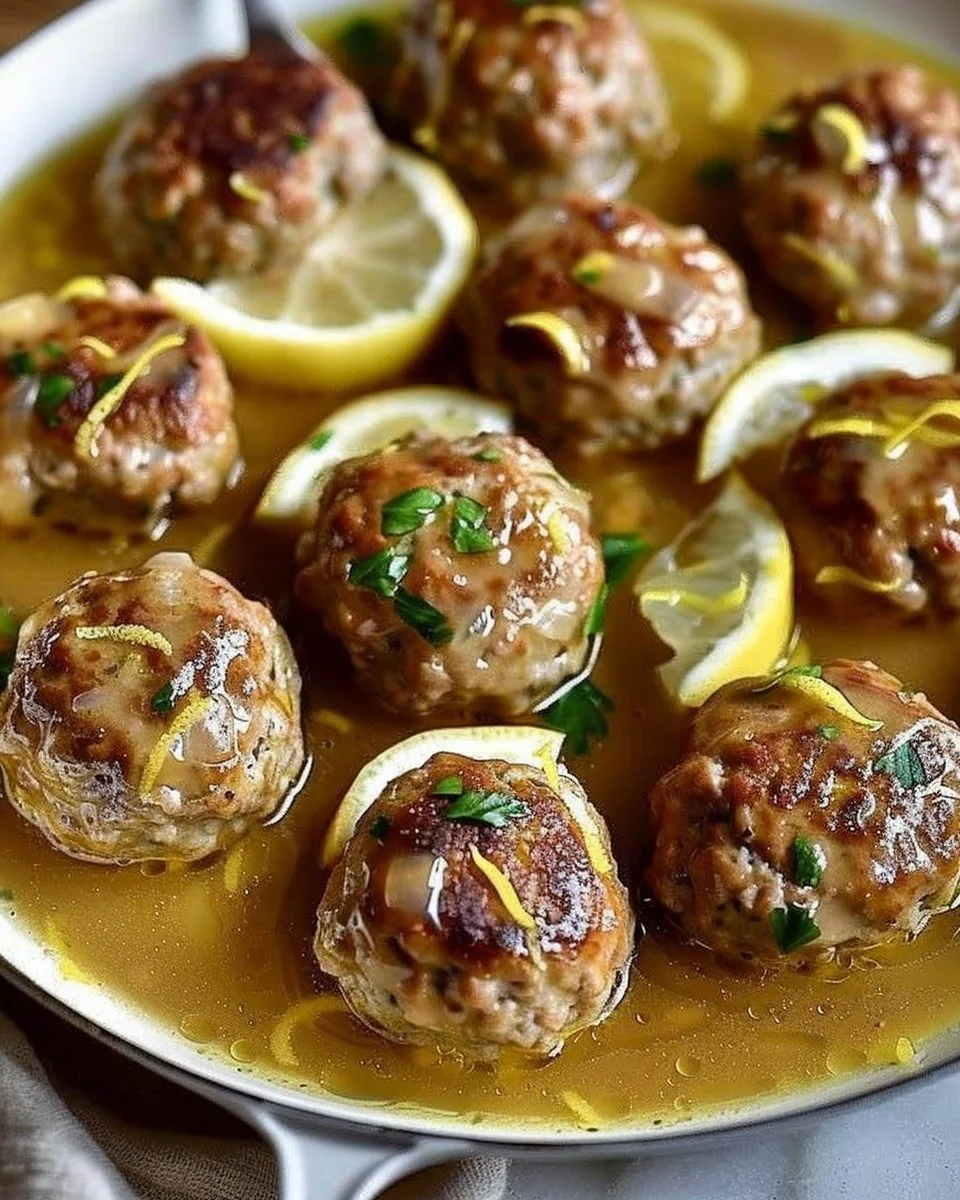 The Softest and Juiciest Greek Meatballs in Lemon Sauce